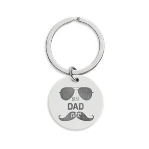 "Best Dad Ever" Engraved Stainless Steel Keychain