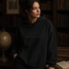 I Like Books More Than People Hoodie — Black on Black