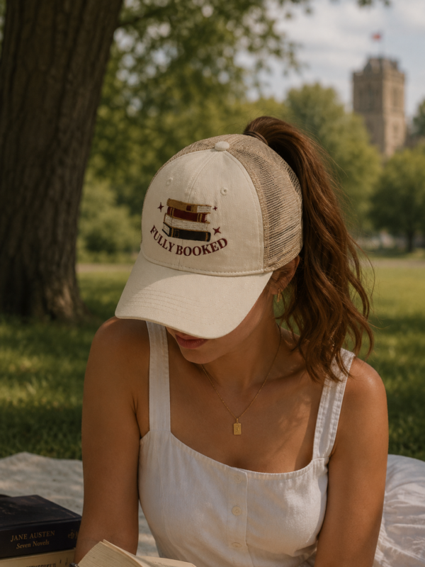 Fully Booked Ponytail Trucker Hat | Book Lover Cap