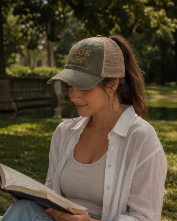 Book Babe Ponytail Trucker Hat