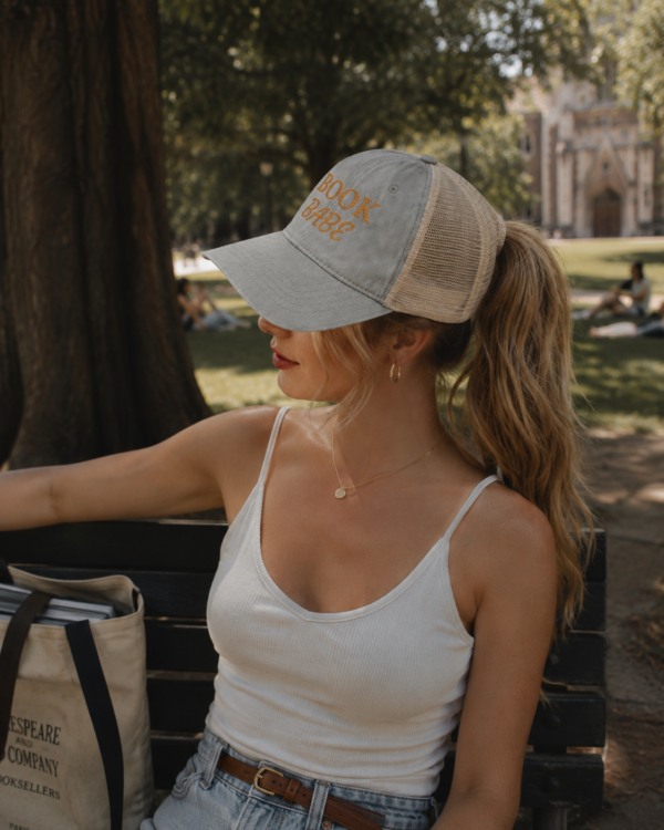 Book Babe Ponytail Trucker Hat