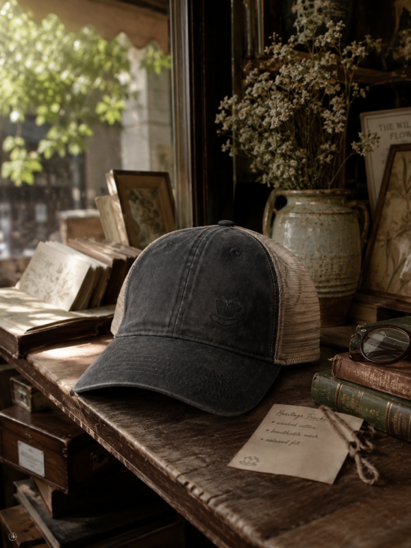 Ember Brew Logo Ponytail Trucker Hat | Tonal Embroidered Bookish Cap