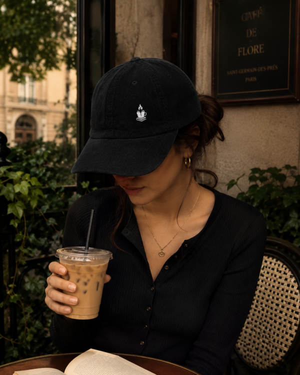 The Ember Brew Corduroy Cap — Embroidered Logo Hat