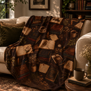 Dark Academia Bookish Blanket