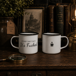 "If Dad Can't Fix It" Enamel Camp Mug