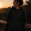 Monochromatic Embroidered Black Hoodie — "I LIKE BOOKS MORE THAN PEOPLE"