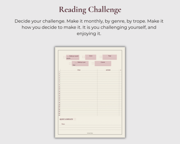 Dark Romance Reading Journal | Digital + Printable PDF